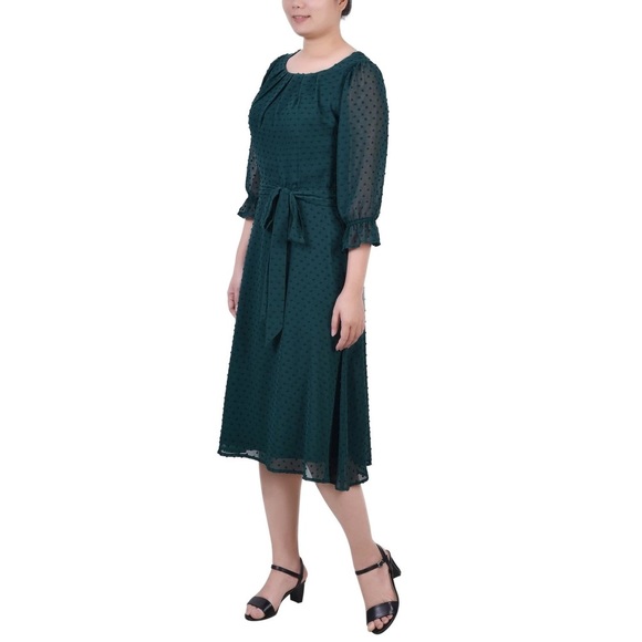 Robe Portefeuille Covington Femme - Petite Large, Vert/noir, Manches 3/4, Motifs Géométriques